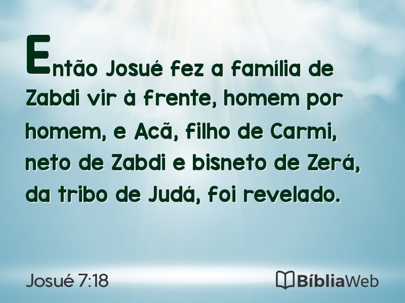 Josué 7:18 em imagem para compartilhar