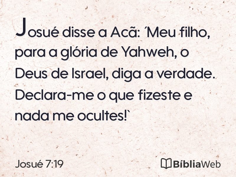 Josué 7:19 em imagem para compartilhar