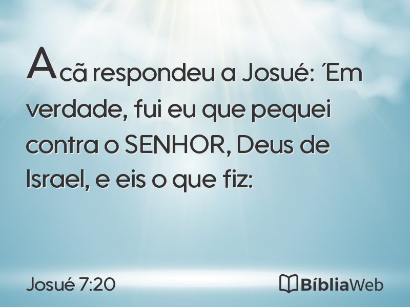 Josué 7:20 em imagem para compartilhar