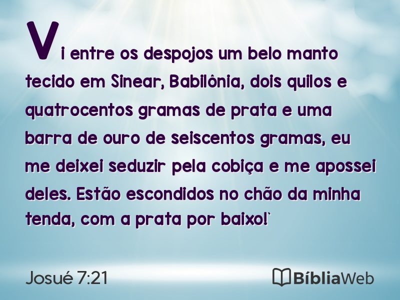 Josué 7:21 em imagem para compartilhar