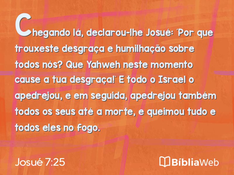 Josué 7:25 em imagem para compartilhar