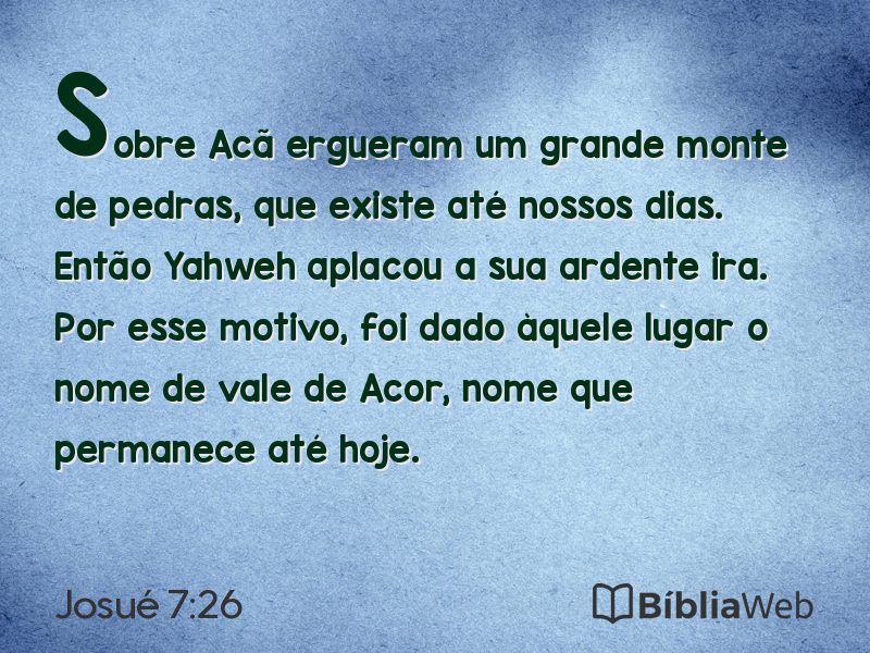 Josué 7:26 em imagem para compartilhar