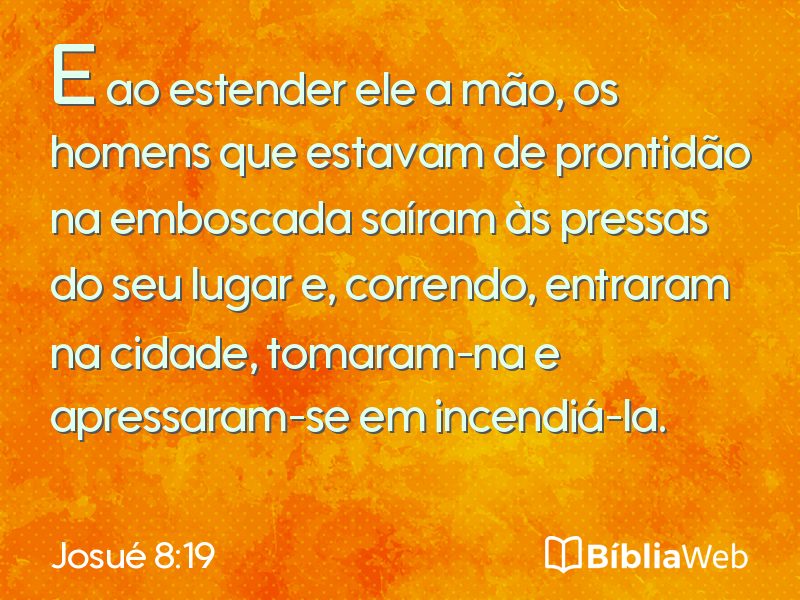 Josué 8:19 em imagem para compartilhar