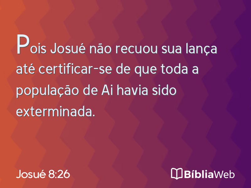 Josué 8:26 em imagem para compartilhar