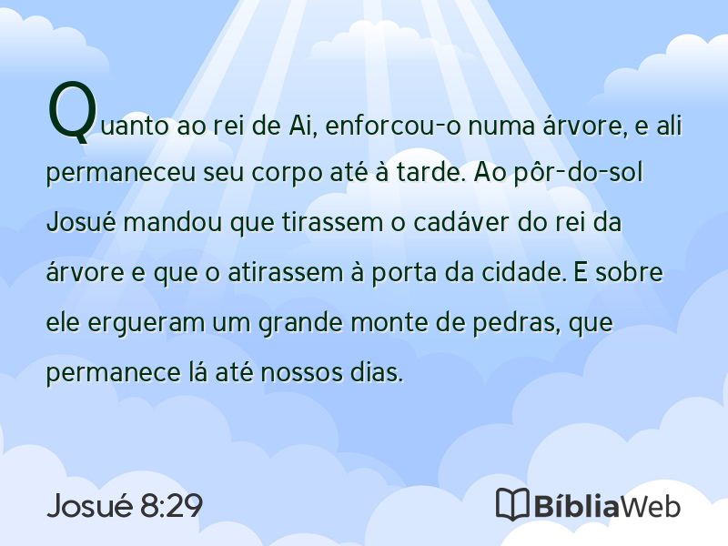 Josué 8:29 em imagem para compartilhar