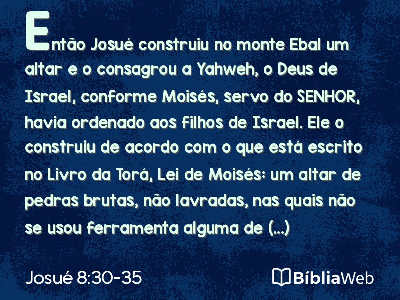 Josué 8:30-35 em imagem para compartilhar