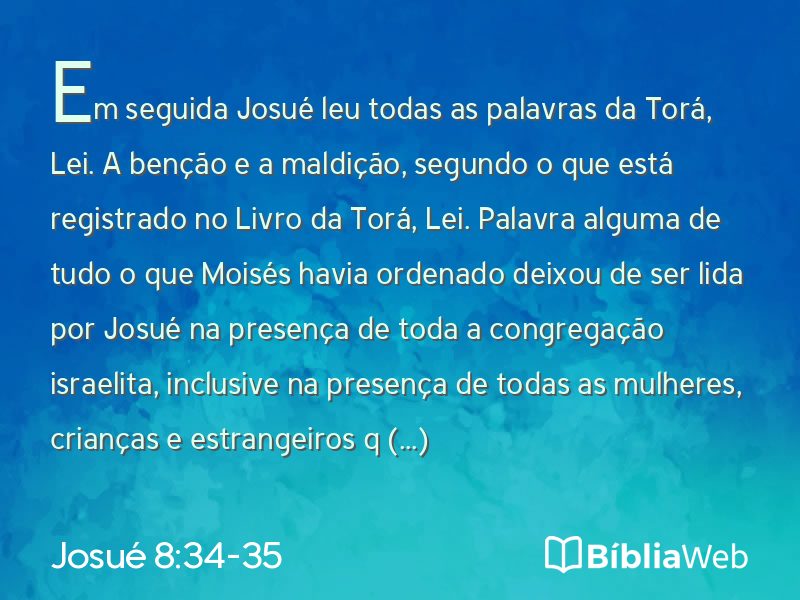Josué 8:34-35 em imagem para compartilhar