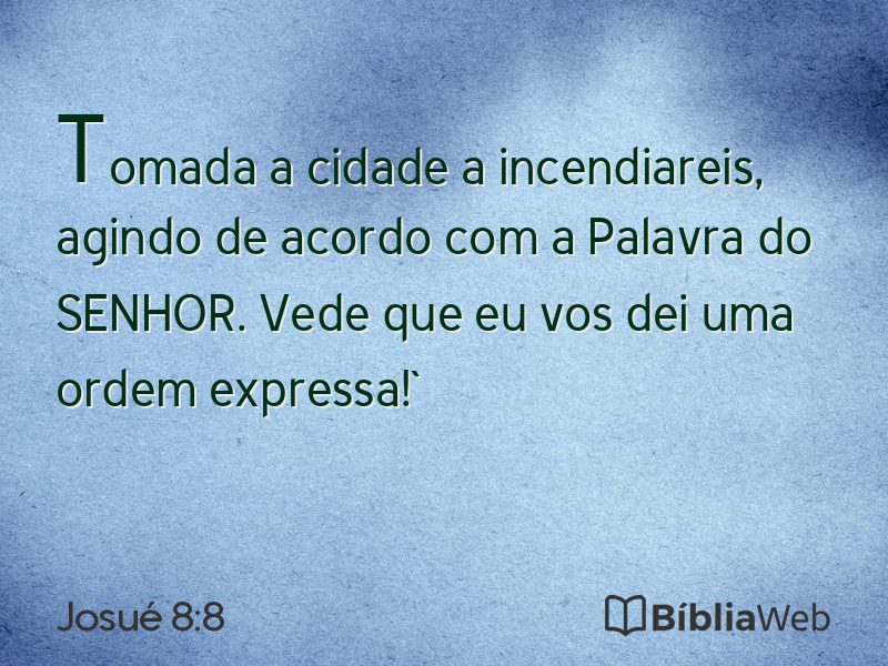 Josué 8:8 em imagem para compartilhar