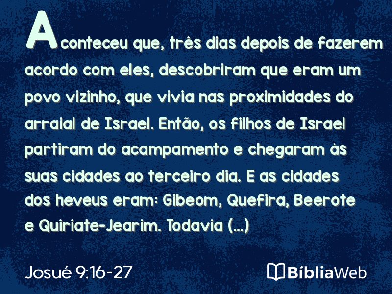 Josué 9:16-27 em imagem para compartilhar