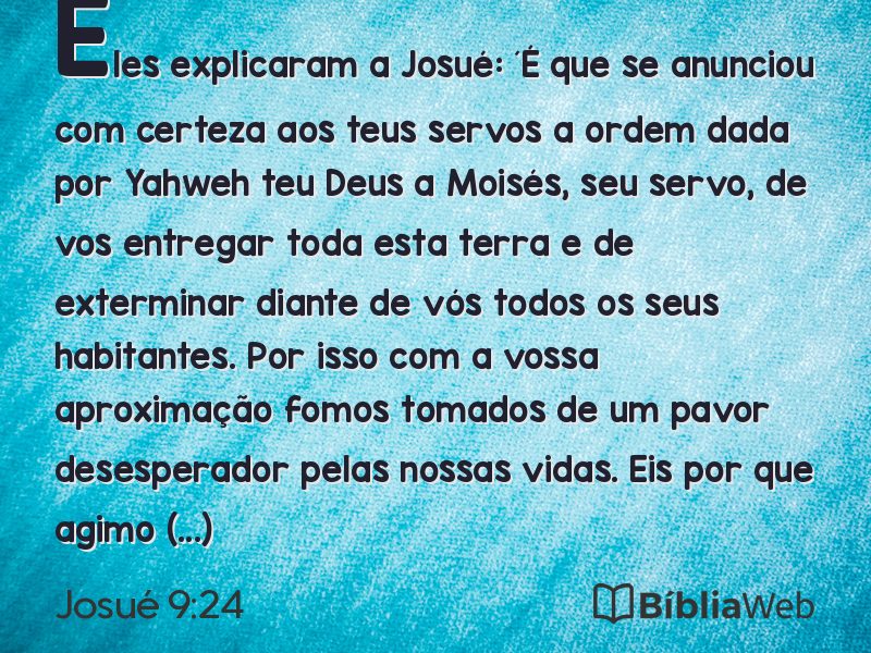 Josué 9:24 em imagem para compartilhar