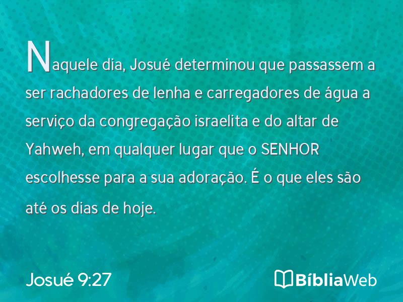 Josué 9:27 em imagem para compartilhar