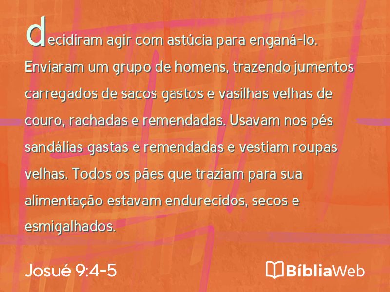 Josué 9:4-5 em imagem para compartilhar