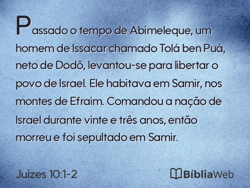 Juízes 10:1-2 em imagem para compartilhar