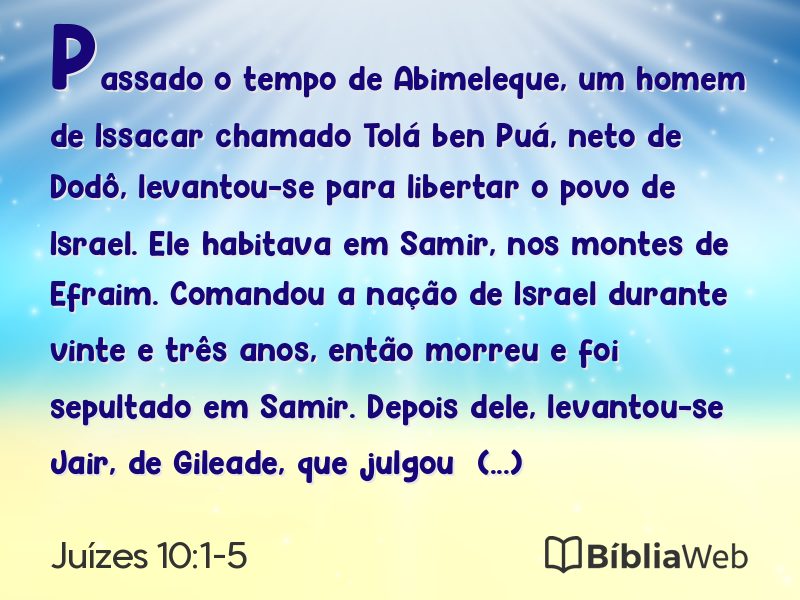 Juízes 10:1-5 em imagem para compartilhar
