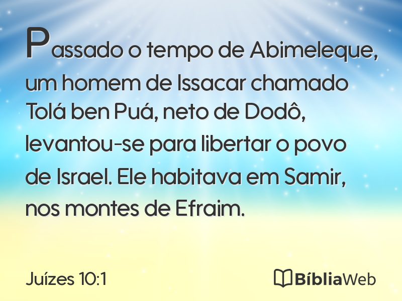 Juízes 10:1 em imagem para compartilhar