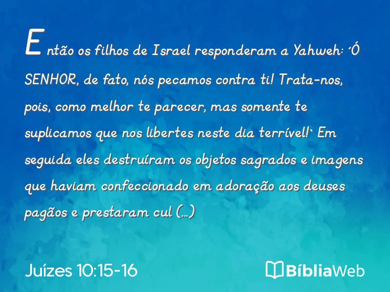 Juízes 10:15-16 em imagem para compartilhar