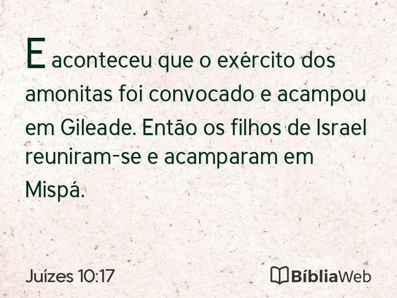 Juízes 10:17 em imagem para compartilhar