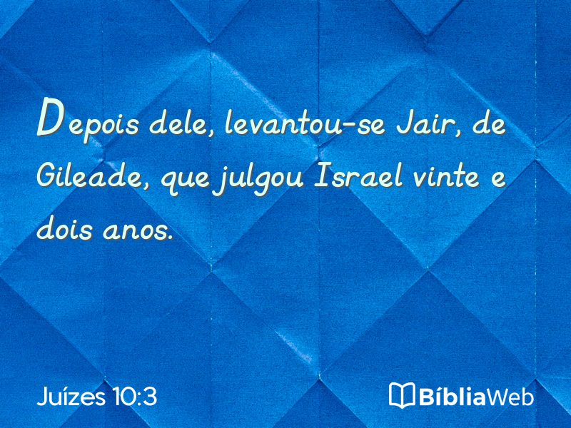 Juízes 10:3 em imagem para compartilhar