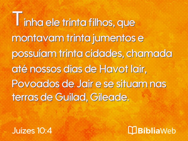 Juízes 10:4 em imagem para compartilhar