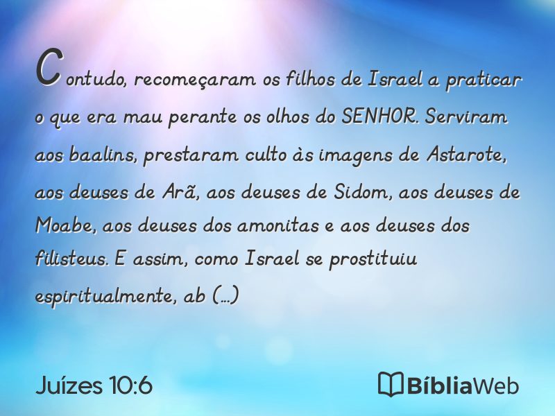 Juízes 10:6 em imagem para compartilhar