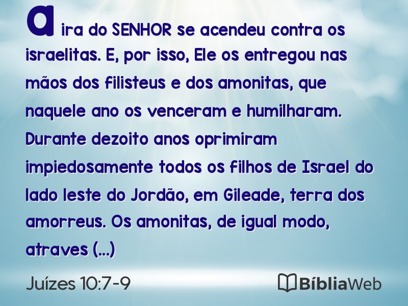 Juízes 10:7-9 em imagem para compartilhar