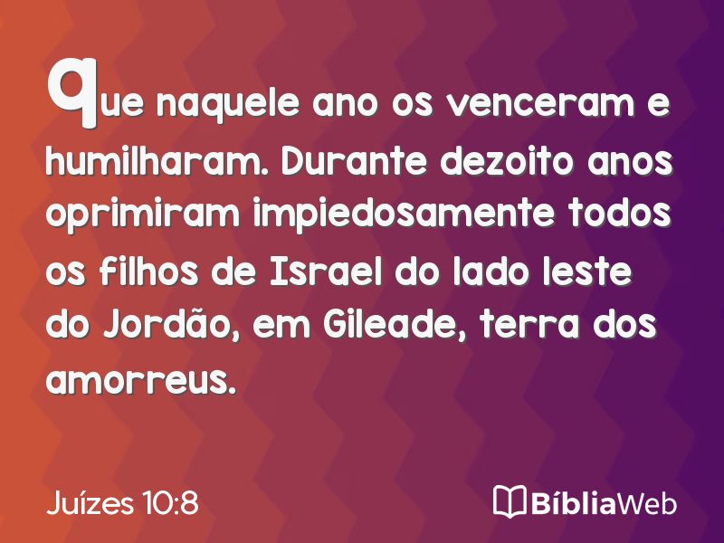 Juízes 10:8 em imagem para compartilhar