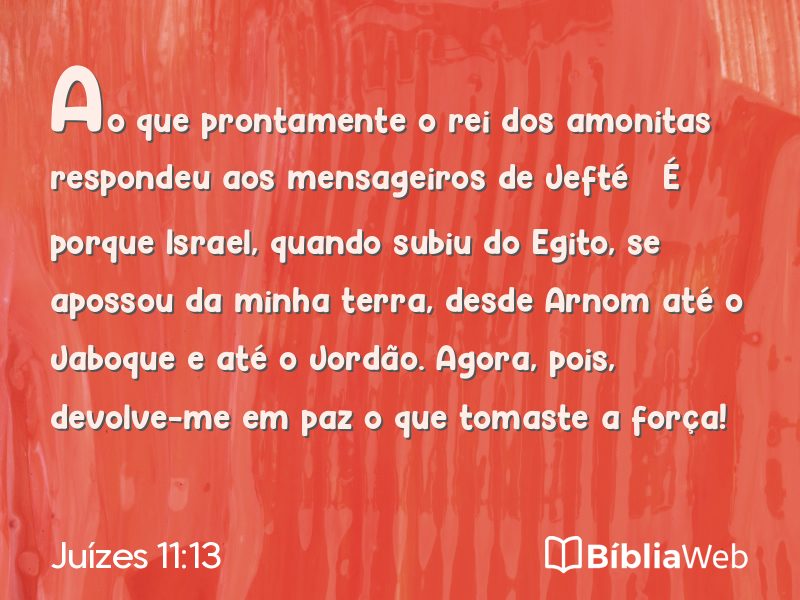 Juízes 11:13 em imagem para compartilhar