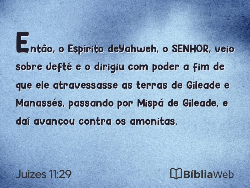 Juízes 11:29 em imagem para compartilhar