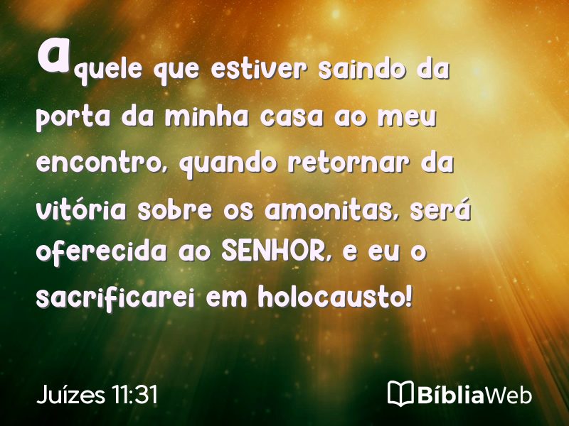 Juízes 11:31 em imagem para compartilhar