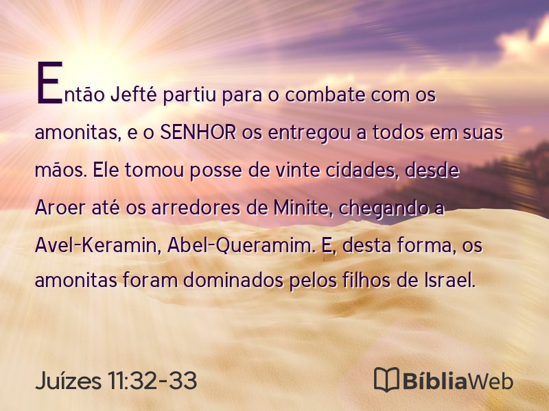 Juízes 11:32-33 em imagem para compartilhar