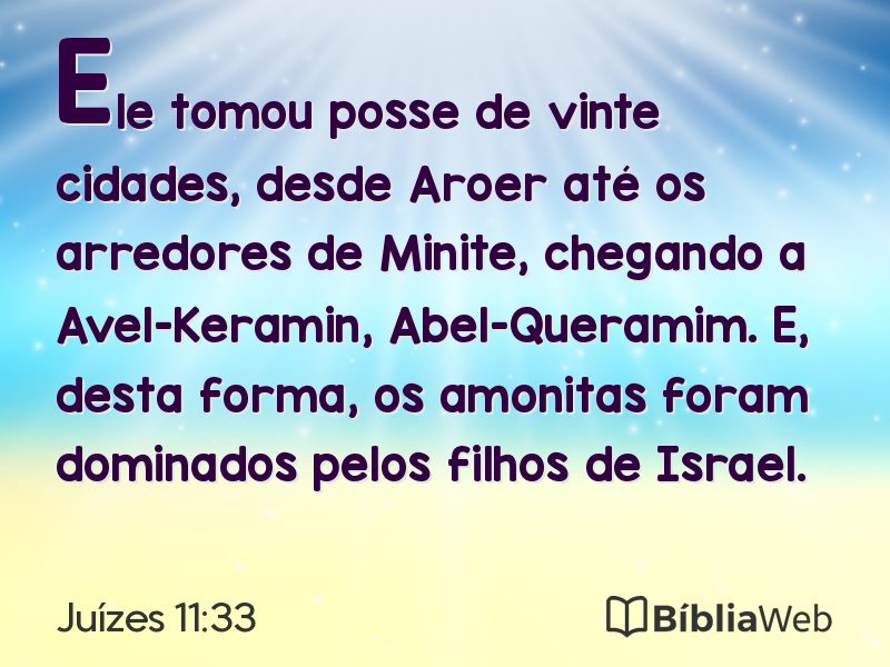 Juízes 11:33 em imagem para compartilhar