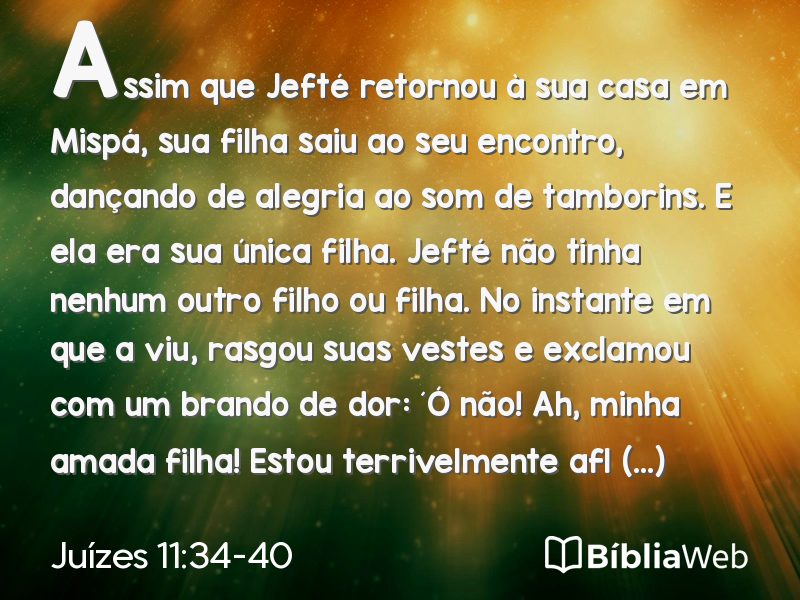 Juízes 11:34-40 em imagem para compartilhar