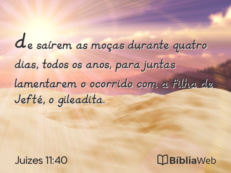Juízes 11:40 em imagem para compartilhar