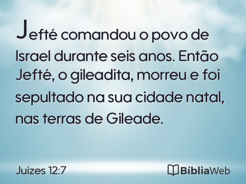 Juízes 12:7 em imagem para compartilhar