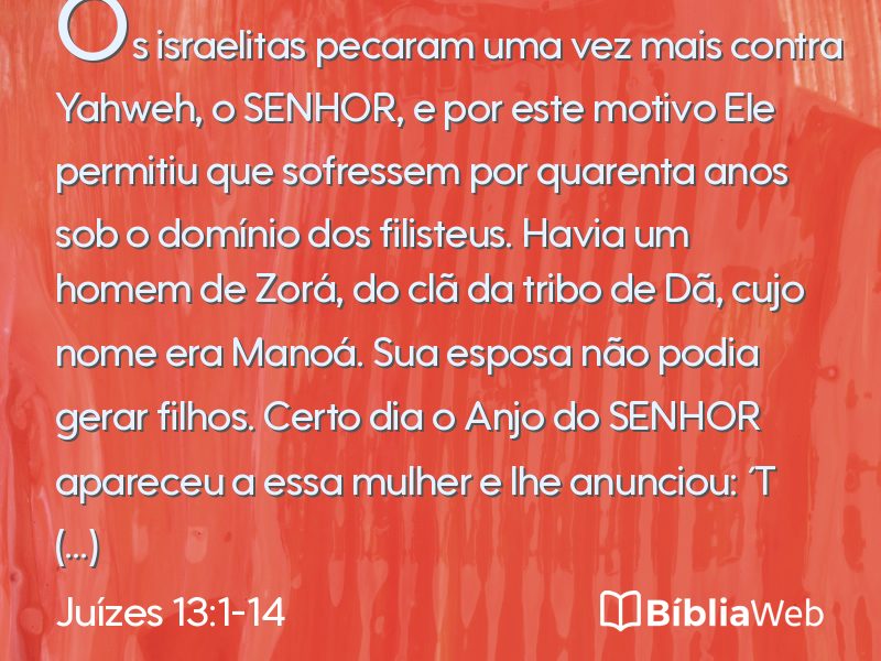 Juízes 13:1-14 em imagem para compartilhar