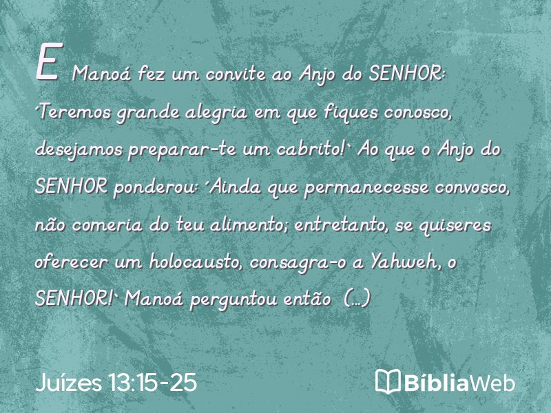 Juízes 13:15-25 em imagem para compartilhar