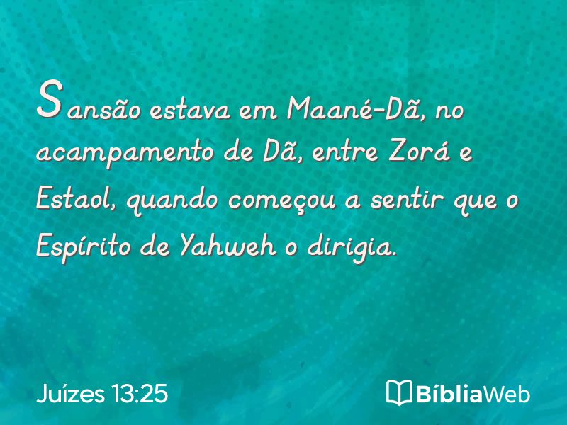 Juízes 13:25 em imagem para compartilhar