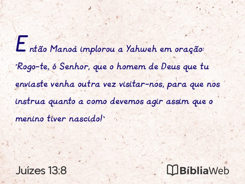 Juízes 13:8 em imagem para compartilhar