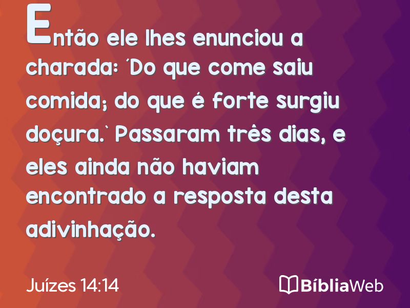 Juízes 14:14 em imagem para compartilhar