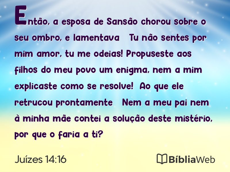 Juízes 14:16 em imagem para compartilhar