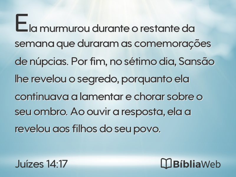 Juízes 14:17 em imagem para compartilhar