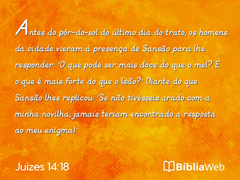 Juízes 14:18 em imagem para compartilhar