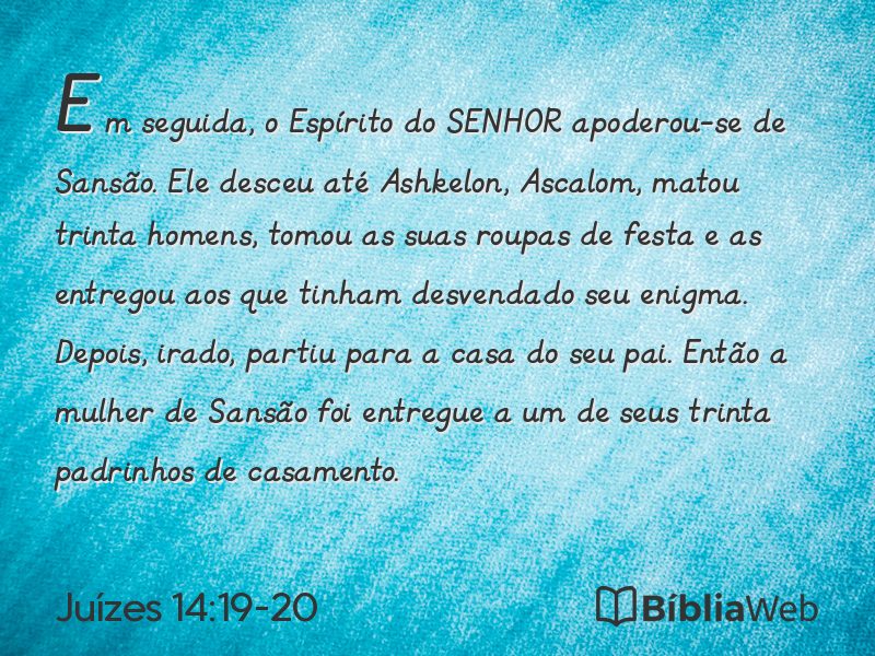 Juízes 14:19-20 em imagem para compartilhar