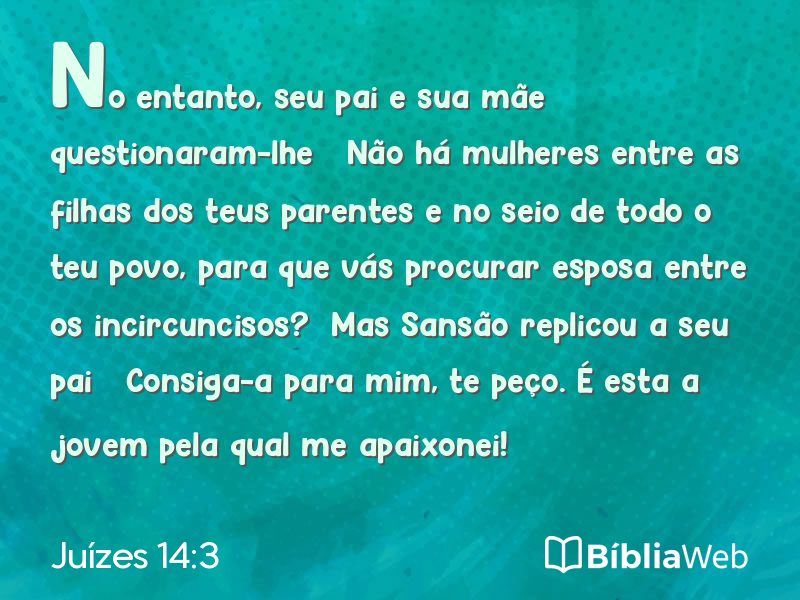 Juízes 14:3 em imagem para compartilhar