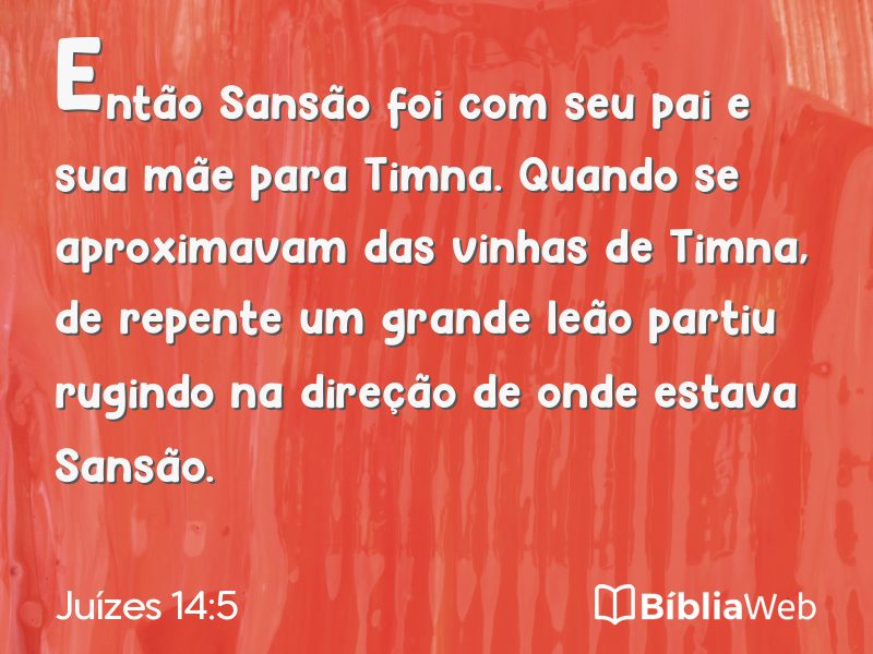 Juízes 14:5 em imagem para compartilhar