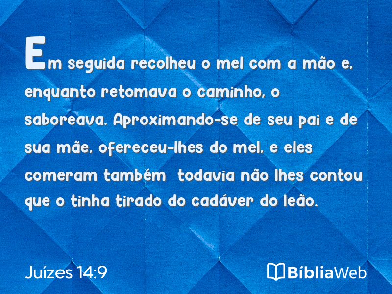 Juízes 14:9 em imagem para compartilhar