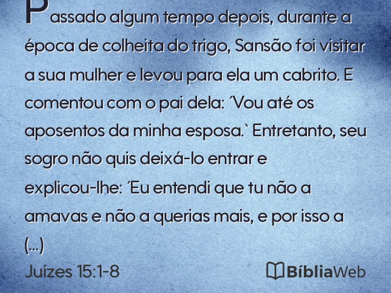 Juízes 15:1-8 em imagem para compartilhar