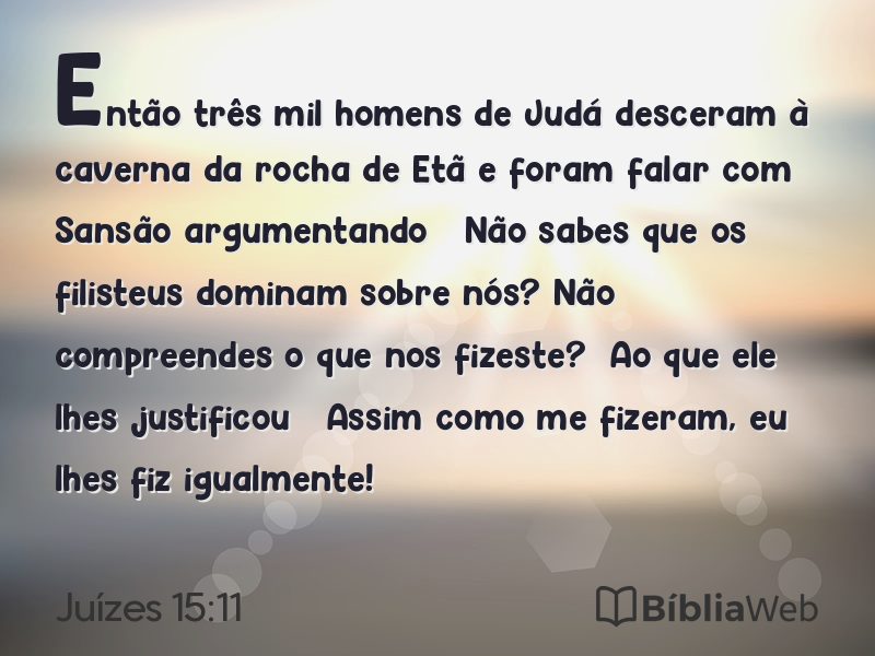Juízes 15:11 em imagem para compartilhar