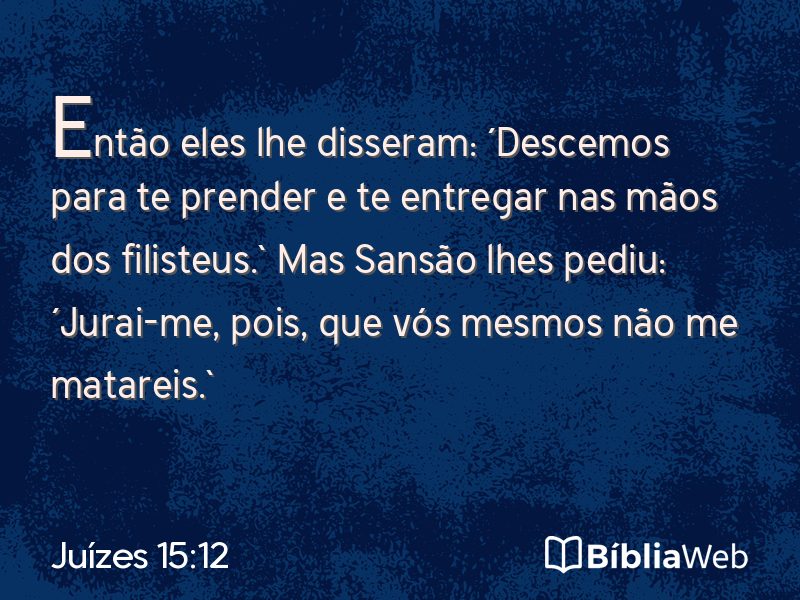 Juízes 15:12 em imagem para compartilhar