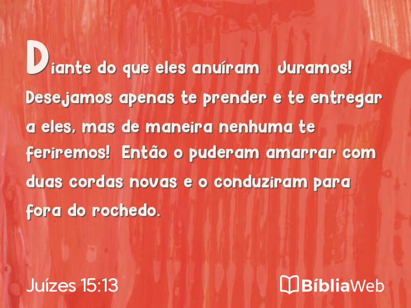 Juízes 15:13 em imagem para compartilhar